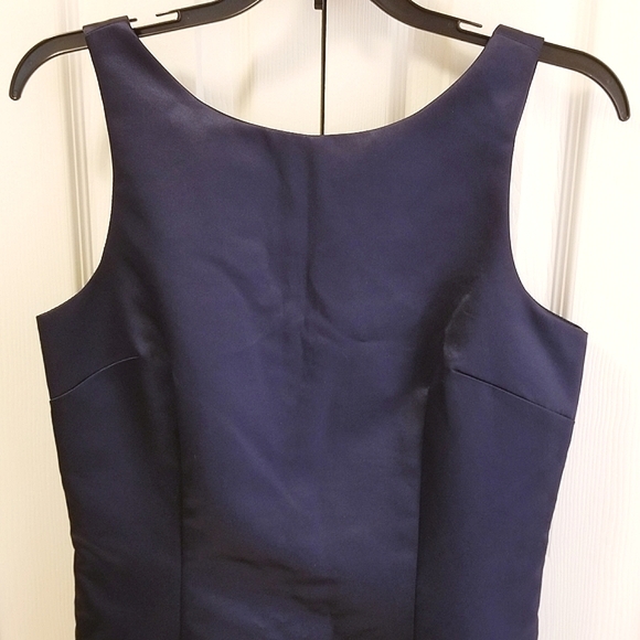 Navy,Satin,Lined Dress - Picture 4 of 11